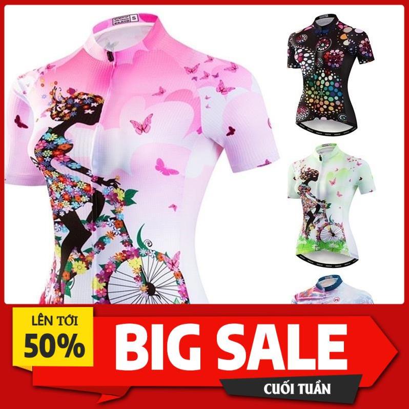 SALE Bộ Quần Áo Chạy Xe Đạp Ngắn Tay Thời Trang Mùa Hè Cho Nữ