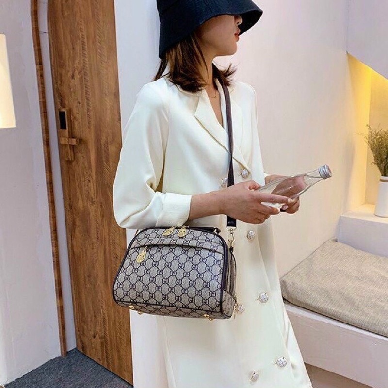 Túi Xách Nữ Kèm Móc Khóc Gấu, Túi Đeo Chéo Nữ Phong Cách Hàn Quốc
