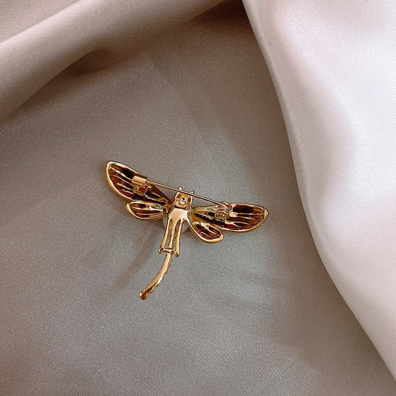 Ghim Cài Áo Hình Chuồn Chuồn Đính Ngọc Trai Cao Cấp Dễ Thương Dành Cho Nam Nữ