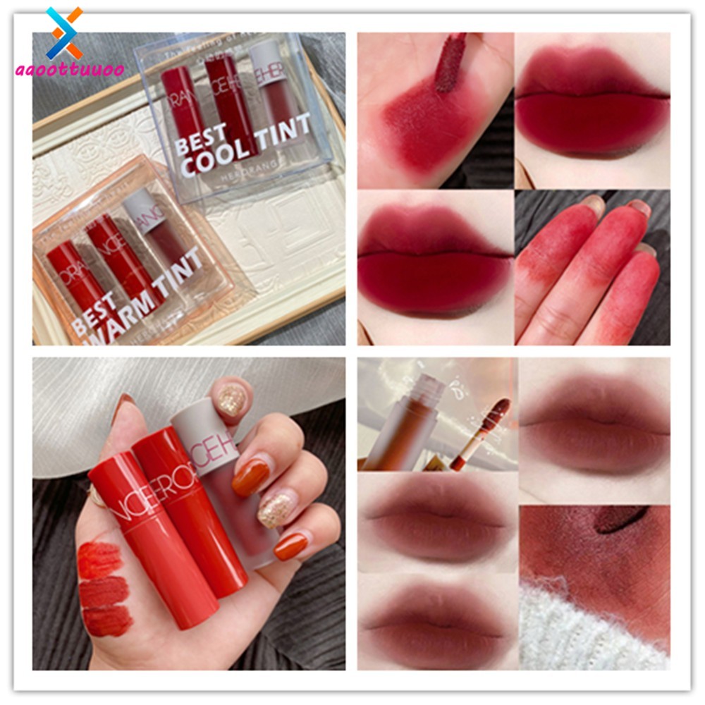 (Hàng Mới Về) Set 3 Son Môi Mini Herorange Thiết Kế Hình Cô Gái Dễ Thương