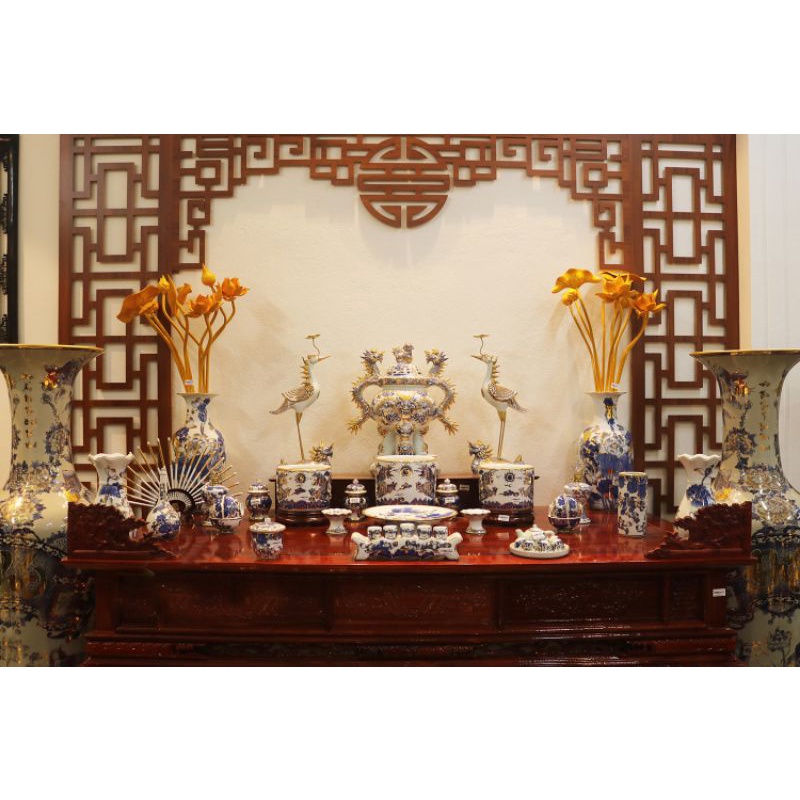 Đèn thờ thủy tinh 5 bông