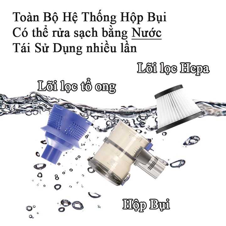 Máy Hút Bụi Cầm Tay Không Dây Kobofun K18 Lực Hút Mạnh Mẽ, Pin Tháo Rời | BigBuy360 - bigbuy360.vn