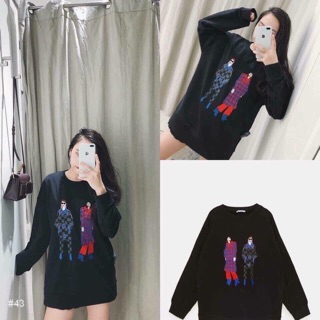 Áo nỉ da cá màu đen
