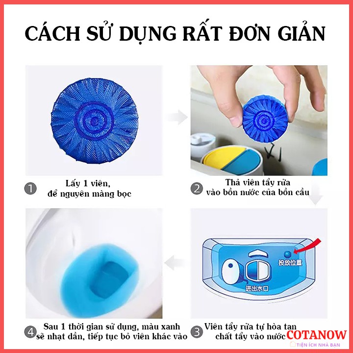 Gói 10 Viên Thả Bồn Cầu Khử Mùi và Lưu Hương Thơm Dịu Nhẹ COTANOW