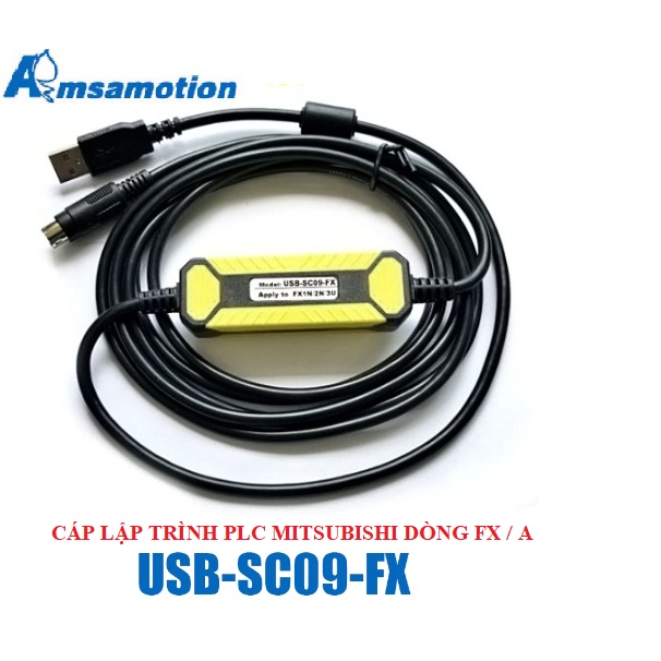 Cáp lập trình PLC Mitsubishi USB-SC09-FX (chính hãng Amsamotion)
