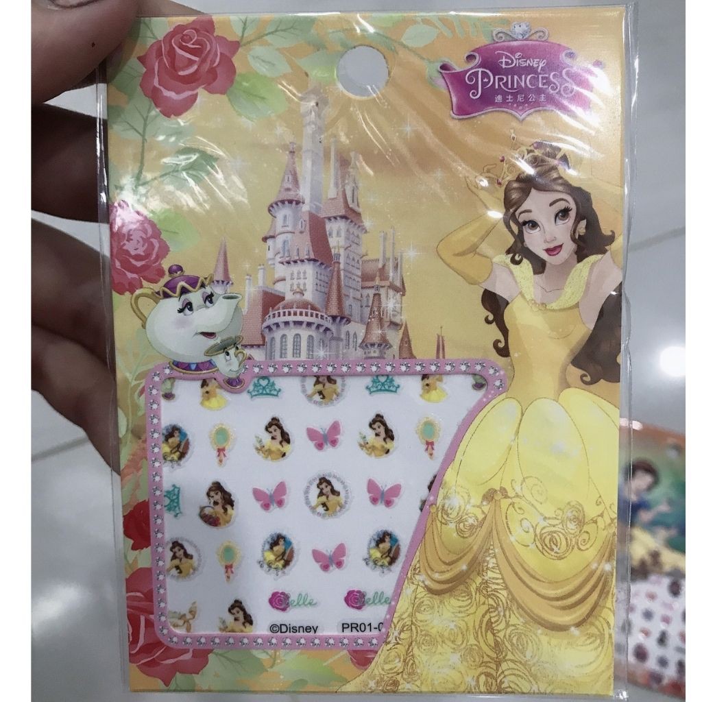 Set Miếng Dán Móng Tay 3D Hoạ Tiết Công Chúa Cho Bé Yêu, Sticker Dán Móng tay Cho Bé Gái