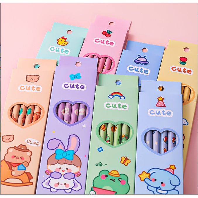 Bút Chì HB Có Gôm Bằng Gỗ Vẽ Viết Bài Mẫu Hoạt Hình Dễ Thương