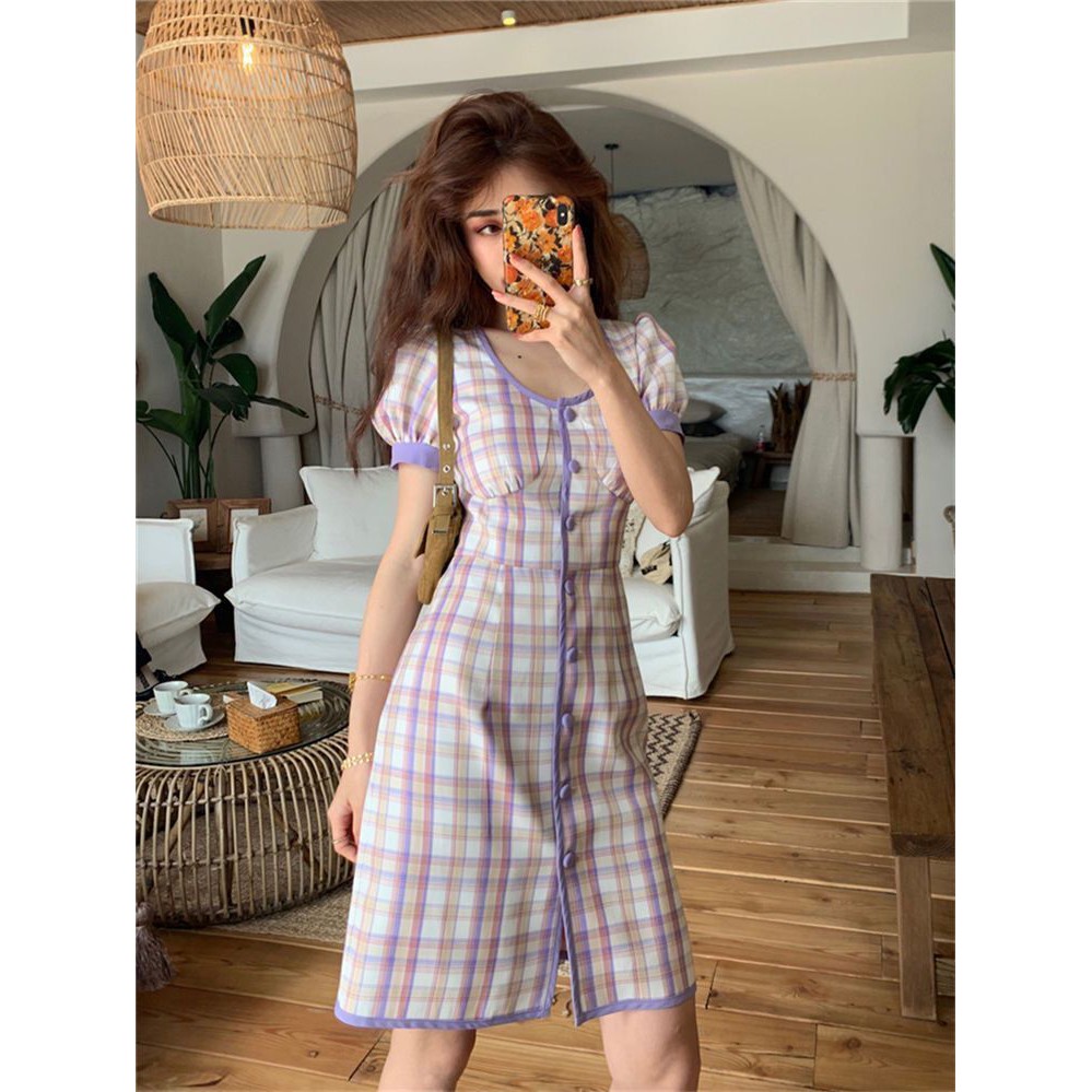 Đầm Maxi Kẻ Sọc Ca Rô Thời Trang Mùa Hè Cho Nữ