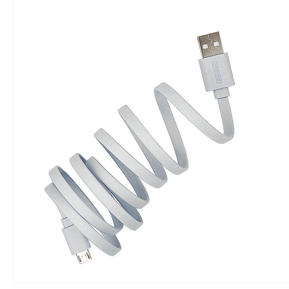 Cáp sạc nhanh micro USB Romoss CB05f chống rối dài 1m / Sạc nhanh 2A cho Android (Whi)