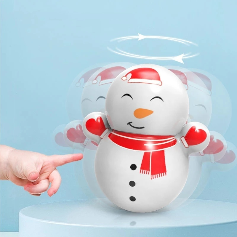 Đồ chơi búp bê lật đật đáy tròn hoạt hình chim cánh cụt dễ thương để bàn trang trí mini giáo dục cho bé