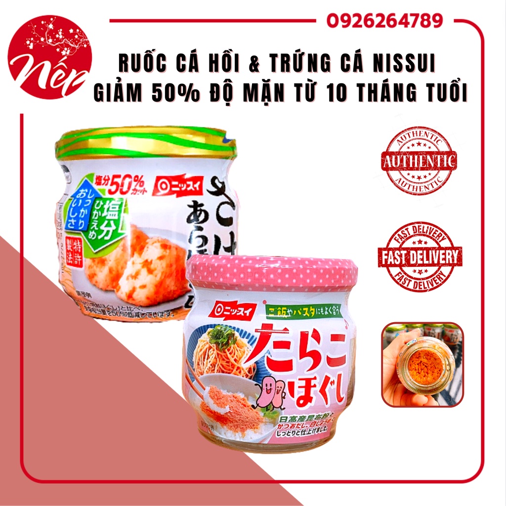 (DATE: 2023) RUỐC CÁ HỒI & TRỨNG CÁ NISSUI GIẢM 50% ĐỘ MẶN CHO BÉ TỪ 10 THÁNG TUỔI