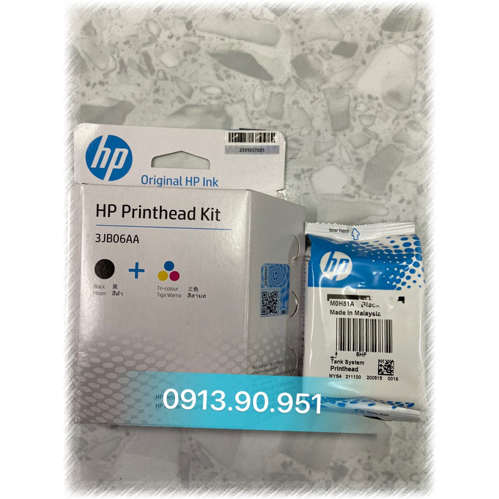 2 Đầu phun đen và màu in phun HP GT51-GT52 3JB06A -Dùng cho máy Hp 5800 / 5810 / HP Ink Tank 300 / 310 / 319 / 410 / 415