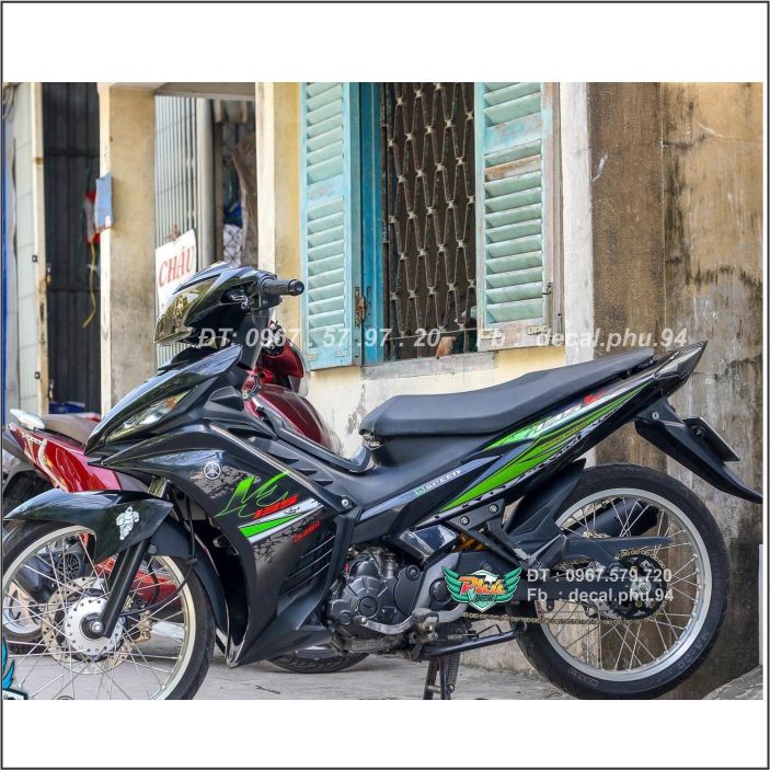 Tem Exciter 135 LC xanh lá đen (V)