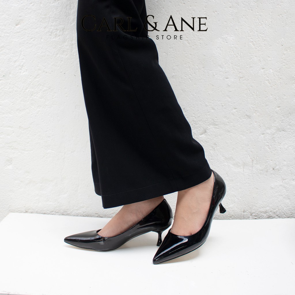 Carl & Ane - Giày cao gót nữ mũi nhọn kiểu dáng công sở cao 4cm màu đen _ CP009