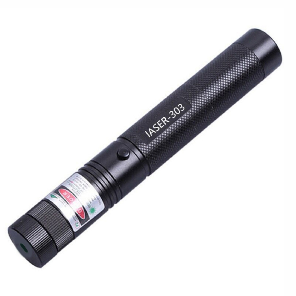 Đèn Pin Chiếu Tia Laser 303 Bằng Hợp Kim Nhôm Màu Xanh Lá Kèm Pin Tiện Dụng Cho Văn Phòng / Hoạt Động Ngoài Trời