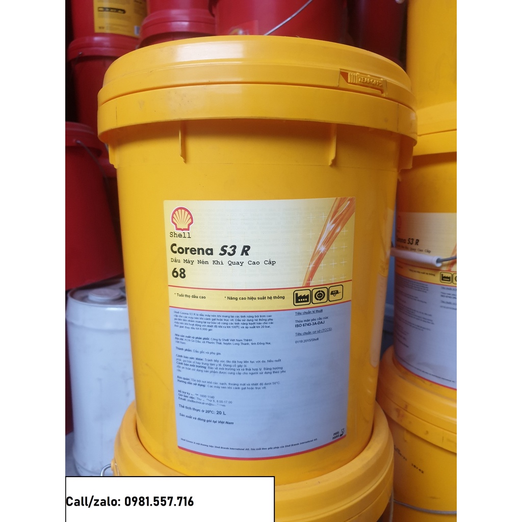Dầu máy nén khí Shell Corena S3 R68 xô 20L