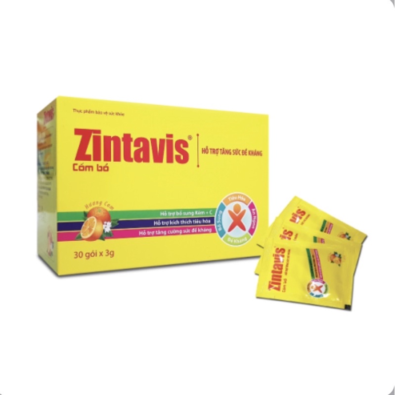 Zintavis hộp 30 gói- giúp bổ sung kẽm, vitamin C, tăng cường tiêu hoá, giúp ăn ngon