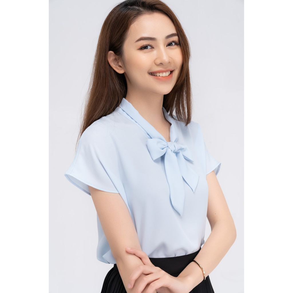 Áo sơ mi YODY Nữ suông vai chờm cổ nơ trẻ trung cá tính SCN4124 | BigBuy360 - bigbuy360.vn