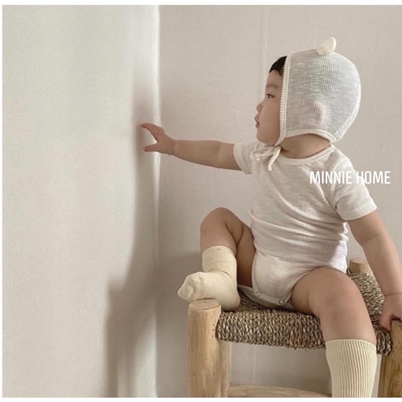Set Bodysuit kèm mũ gấu Hàn Quốc
