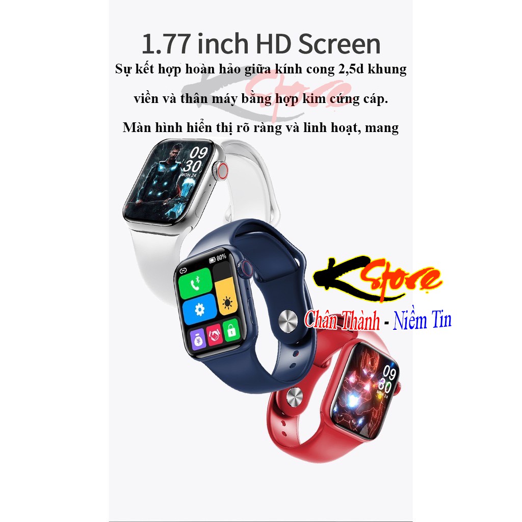 Đồng hồ thông minh M26 Plus Smartwatch màn hình HD tràn viền 4 cạnh cảm ứng siêu mượt nghe gọi theo dõi sức khỏe
