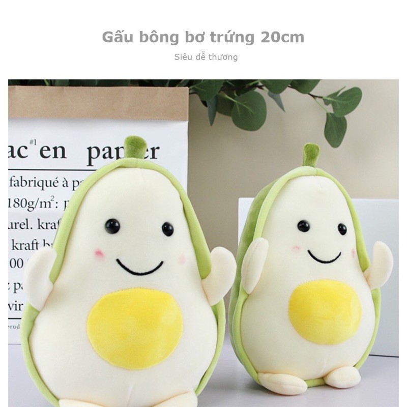 Gấu Bông Bơ Tròn Bơ Trứng Siêu CuTe, Bơ Tròn Bông Siêu Mềm mịn