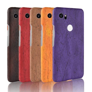 Ốp điện thoại da Pu màu gỗ thời trang cho Google Pixel 2 XL