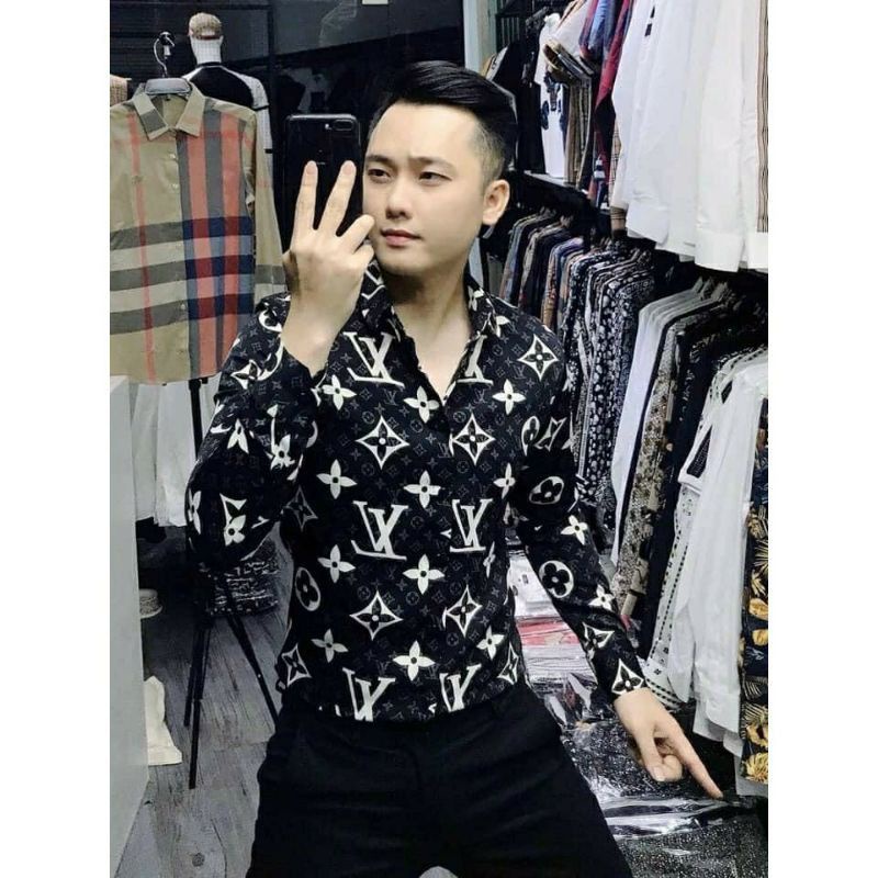 Áo Sơ Mi Nam Tay Dài LV Đẳng Cấp Sang Trọng Chất Lụa