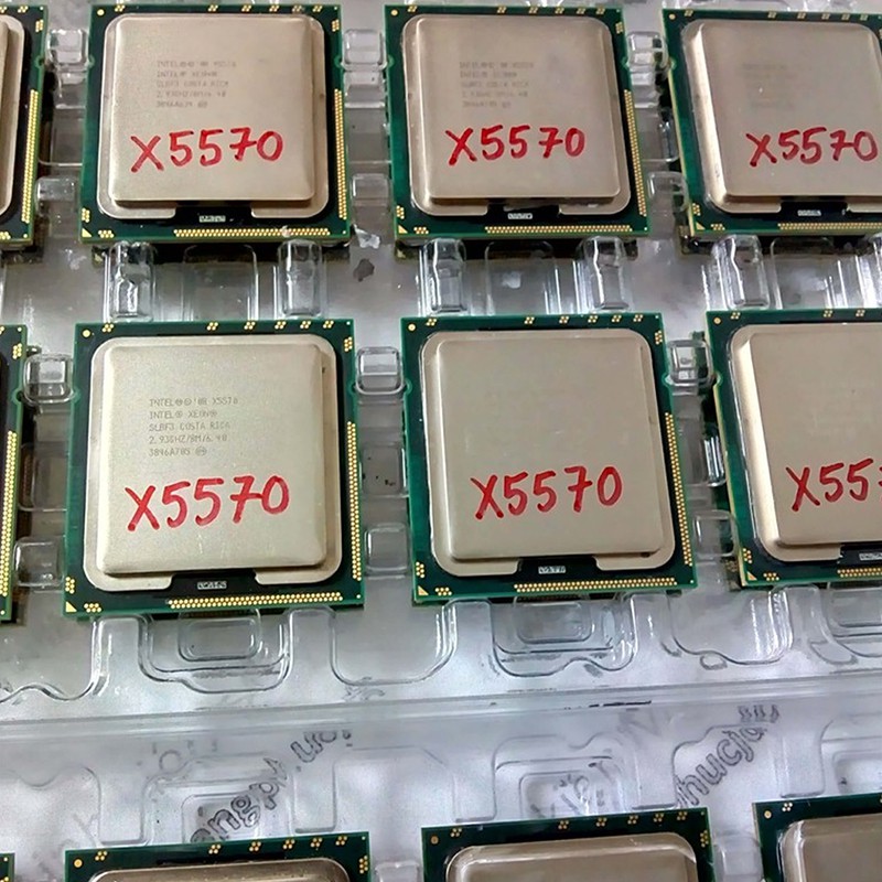 Cặp CPU Intel Xeon X5570 4 nhân/8 luồng tốc độ 2.93 GHz - 3.33 GHz chuyên Render/Server (Socket 1366)