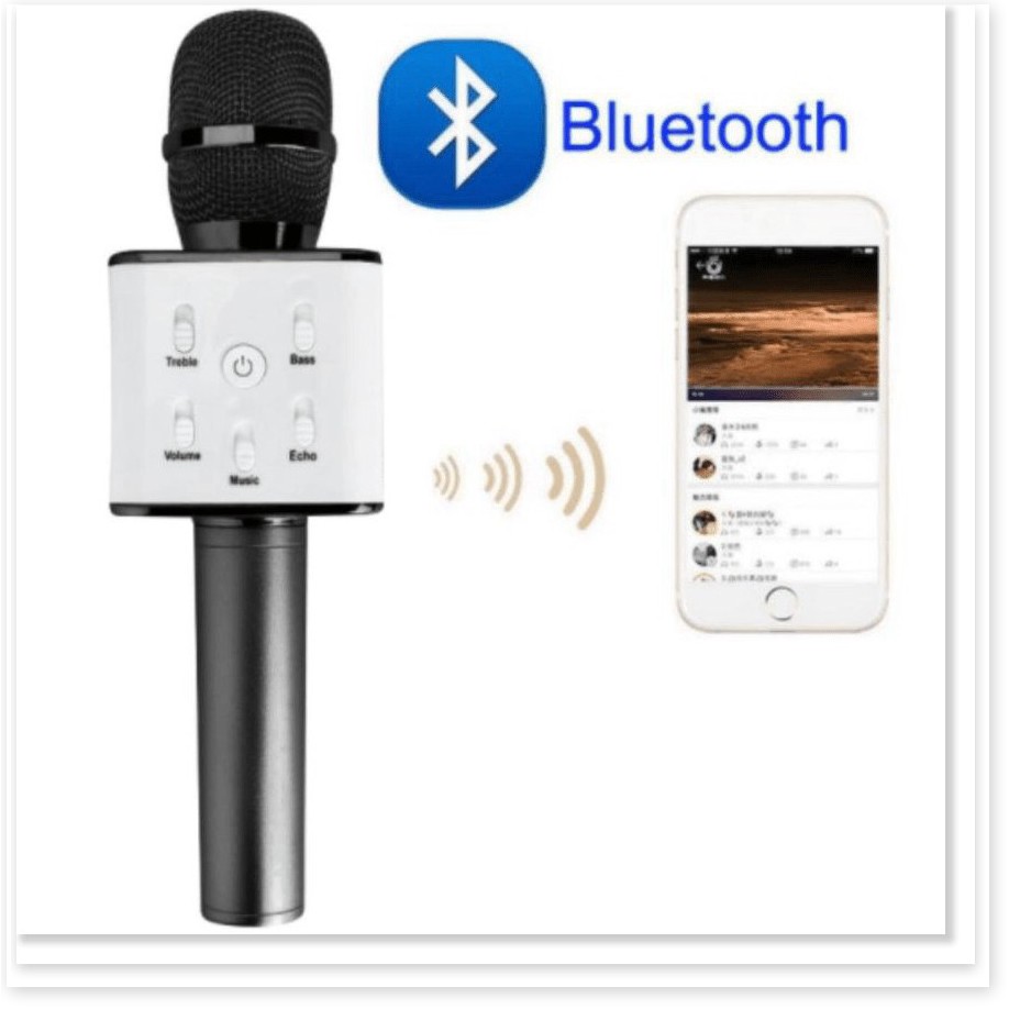 Micro Karaoke Kèm Loa Bluetooth Q7 - Hát Hay Giá Rẻ