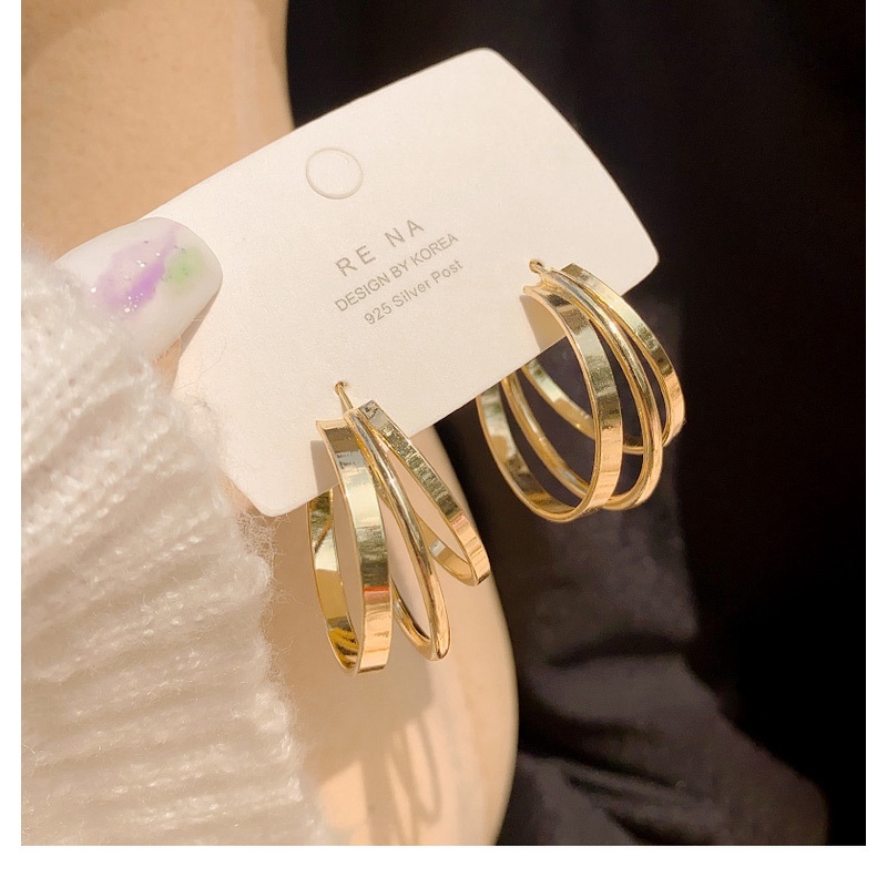 Khuyên Tai Kim Loại Cao Cấp Phong Cách Hong Kong Retro Thời Trang 2020 Cho Nữ