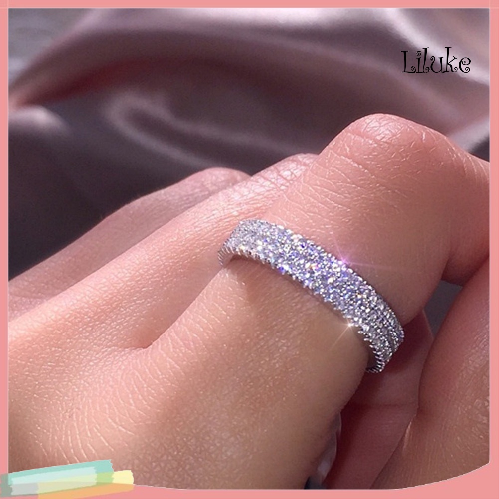 Nhẫn Hợp Kim Trang Trí Đính Đá Nhiều Lớp Thời Trang Cho Nữ