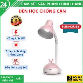 Đèn học chống cận để bàn sunhouse she-16led-a6, có 2 màu ánh sáng trắng vàng - bảo hành 12 tháng