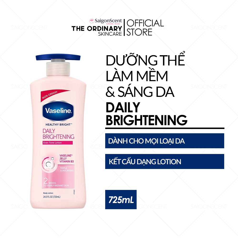 Dưỡng thể sáng da toàn thân Vaseline / Daily Brightening Even Tone Lotion ( 725mL )