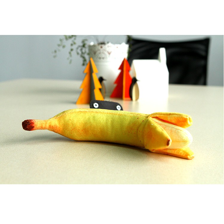 Móc Khóa Hình Chuối Nhồi Bông Mềm Mại Dễ Thương