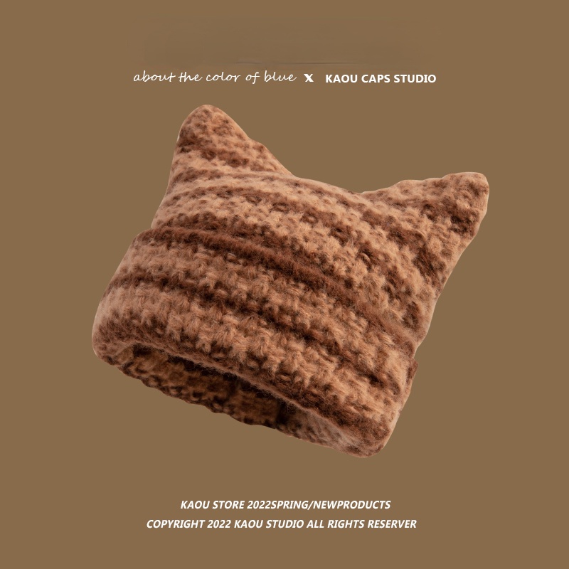 Mũ Len Tai Mèo Dễ Thương Cho Nữ