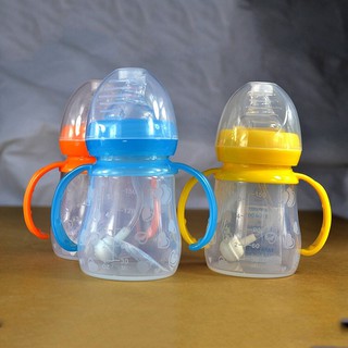 Bình sữa 150ml/240ml Silicone có tay cầm và van chống sặc