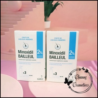 Xịt mọc tóc chống rụng tóc Minoxidil 2% hộp 3lọ 60ml - ngăn tóc rụng