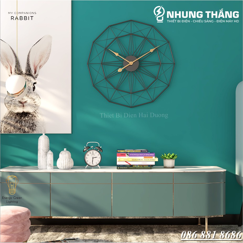 Đồng Hồ Treo Tường Vintage DH-98 - Trang Trí Nghệ Thuật Cao Cấp - Kiểu Dáng Hiện Đại , Sang Trọng - Đường Kính 50cm