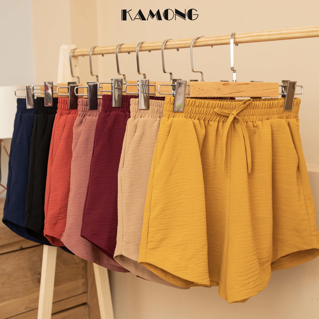 Quần short nữ lưng thun KAMONG ống rộng, lai kiểu đủ màu, đủ size Q006