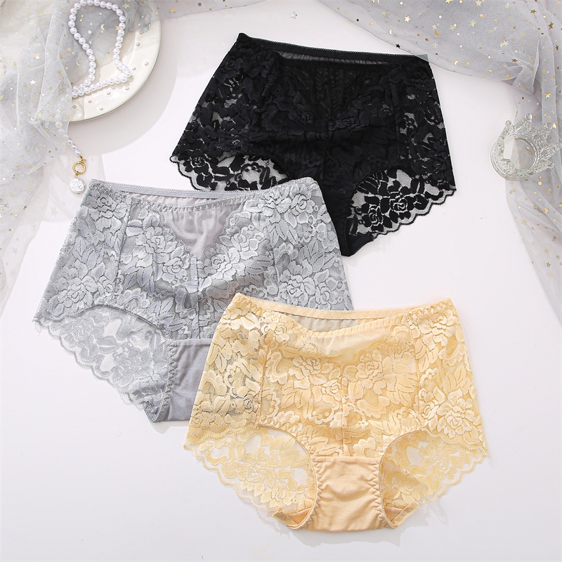 Cute Byte Quần Lót Ren Lưới Mềm Mại Lưng Cao Cỡ Lớn M-3XL Thời Trang 2022 Dễ Thương Cho Nữ