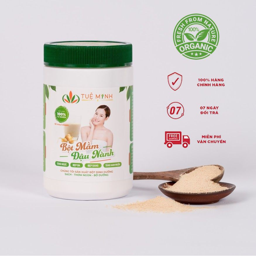 1Kg mầm đậu nành Tuệ Minh nguyên chất đầy đủ giấy ATVSTP