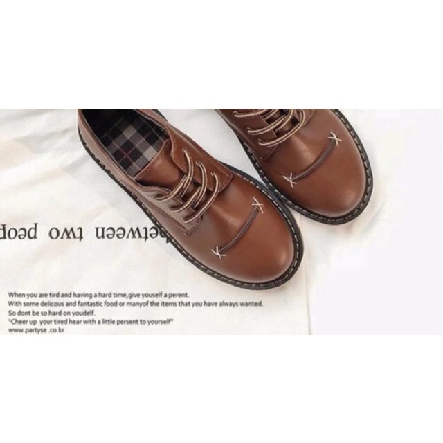 Order giày oxfort da mềm đế nhựa retro vintage hm #gth