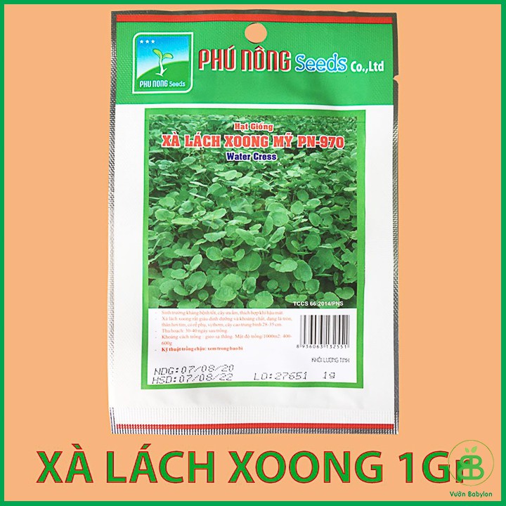 Hạt Giống Xà Lách Xoong Mỹ 1Gr Chất Lượng Cao