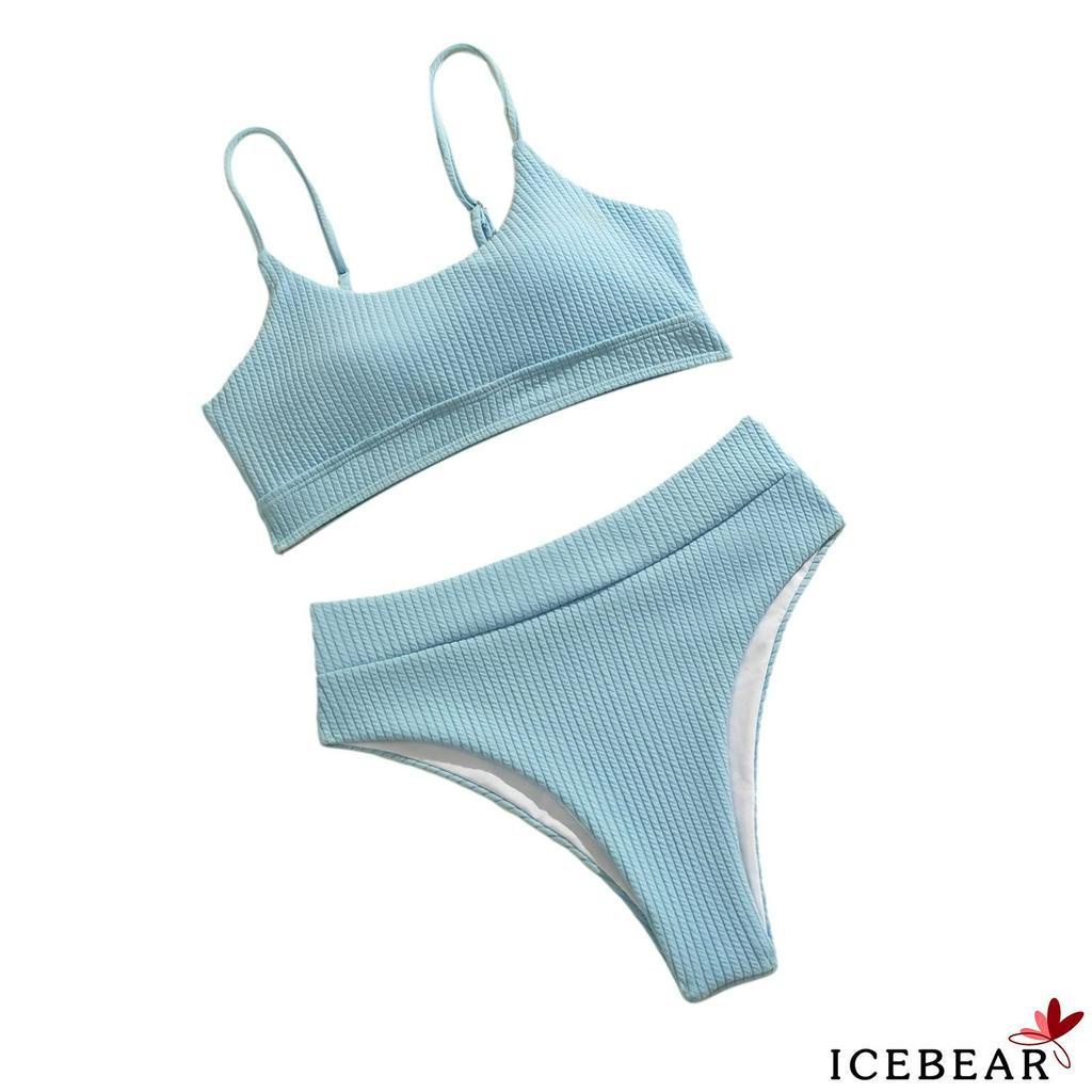 Bộ Đồ Bơi 2 Mảnh Màu Trơn Thời Trang Cho Nữ