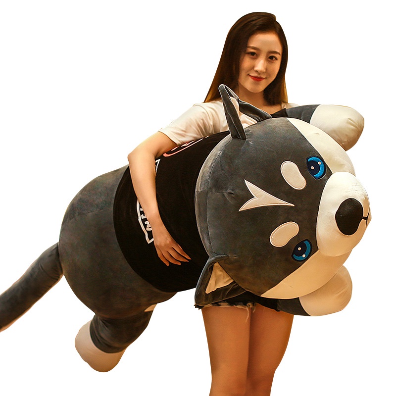 Gối ôm gấu bông chó ngáo husky 70cm, 1m, 1m2 nhồi bông cao cấp-KHANGSTORE.VN