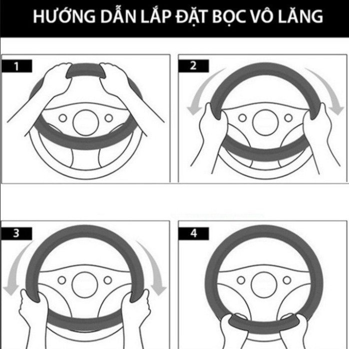 Sản phẩm Sản phẩm bao da bọc vô lăng tay lái xe hơi, ô tô giả da PU cao cấp - Mã F878 .