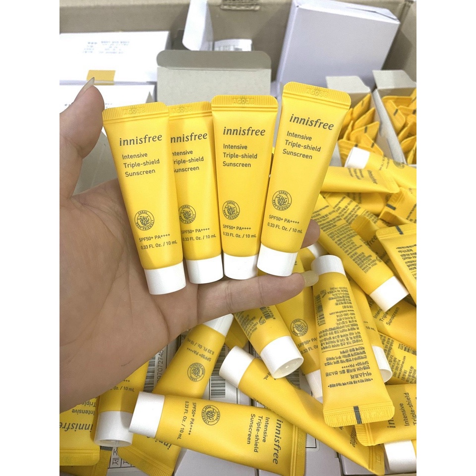 ( Minisize 10ml) Kem chống nắng Innisfree Intensive Triple Shield Sunscreen SPF50+/PA++++ ( mẫu mới)