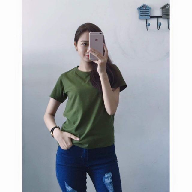 Áo thun unisex màu xanh lính AGE2X