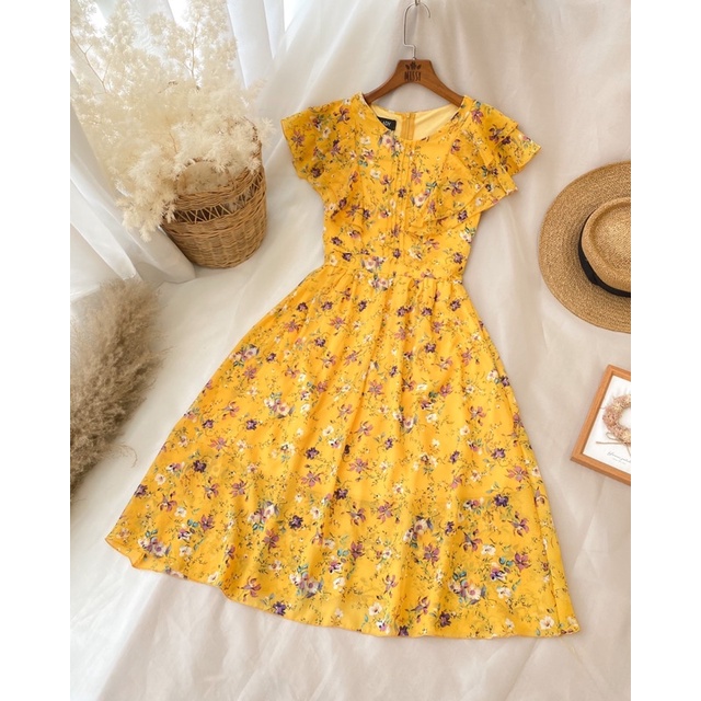 ĐẦM HOA NHÍ VIỀN BẺO MIDI XOÈ XD