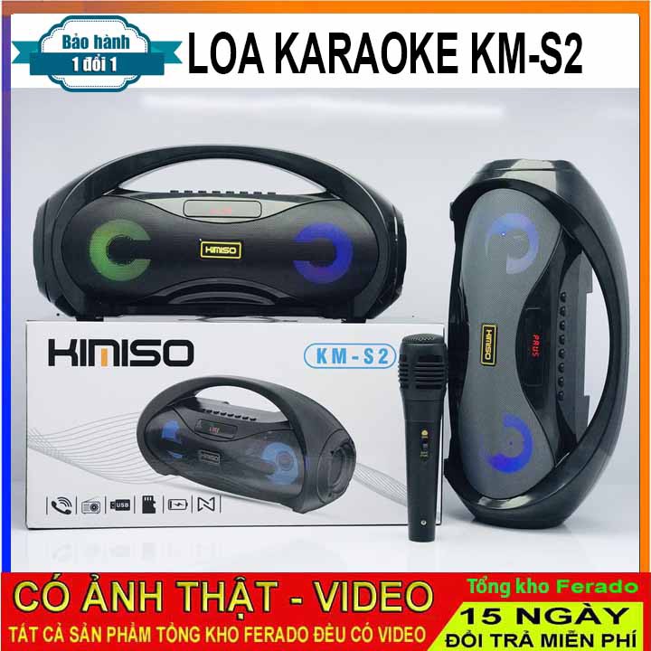 Loa Bluetooth Kimiso KM-S2 Âm Thanh Lớn, Chất Lượng, Hiệu Ứng Loa Tốt, Bass Tuyệt Vời